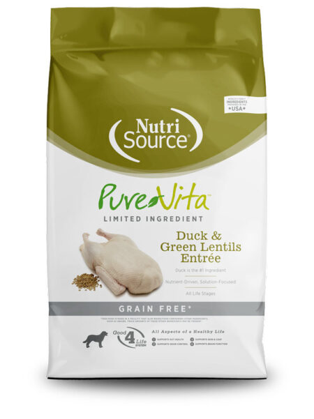 NUTRISOURCE PURE VITA GF DUCK & GREEN LENTILS 4LB